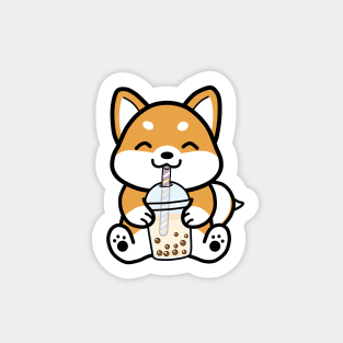 Shiba Loves Bubble Tea! Sticker